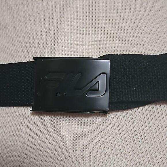 Fila Men's Fabric Buckle Belt One Size Black - Picture 3 of 16